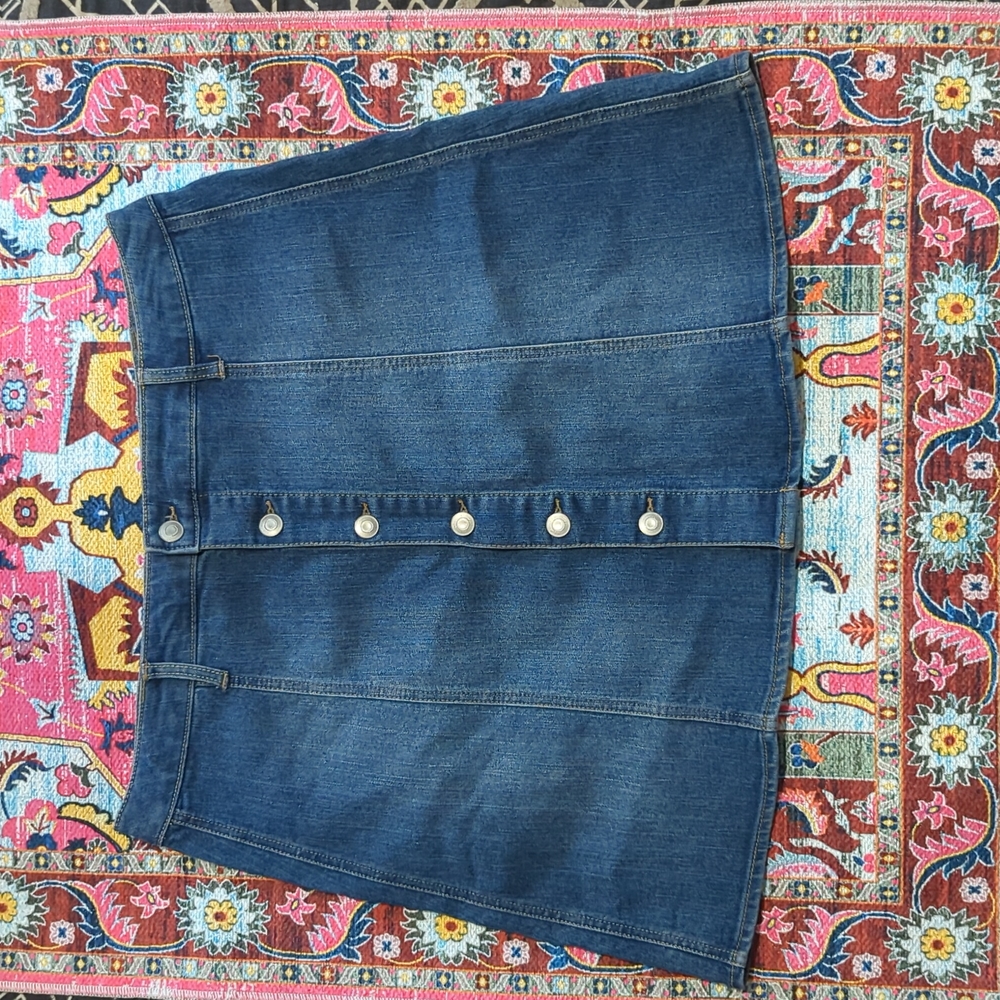 Button Down Jean Skirt